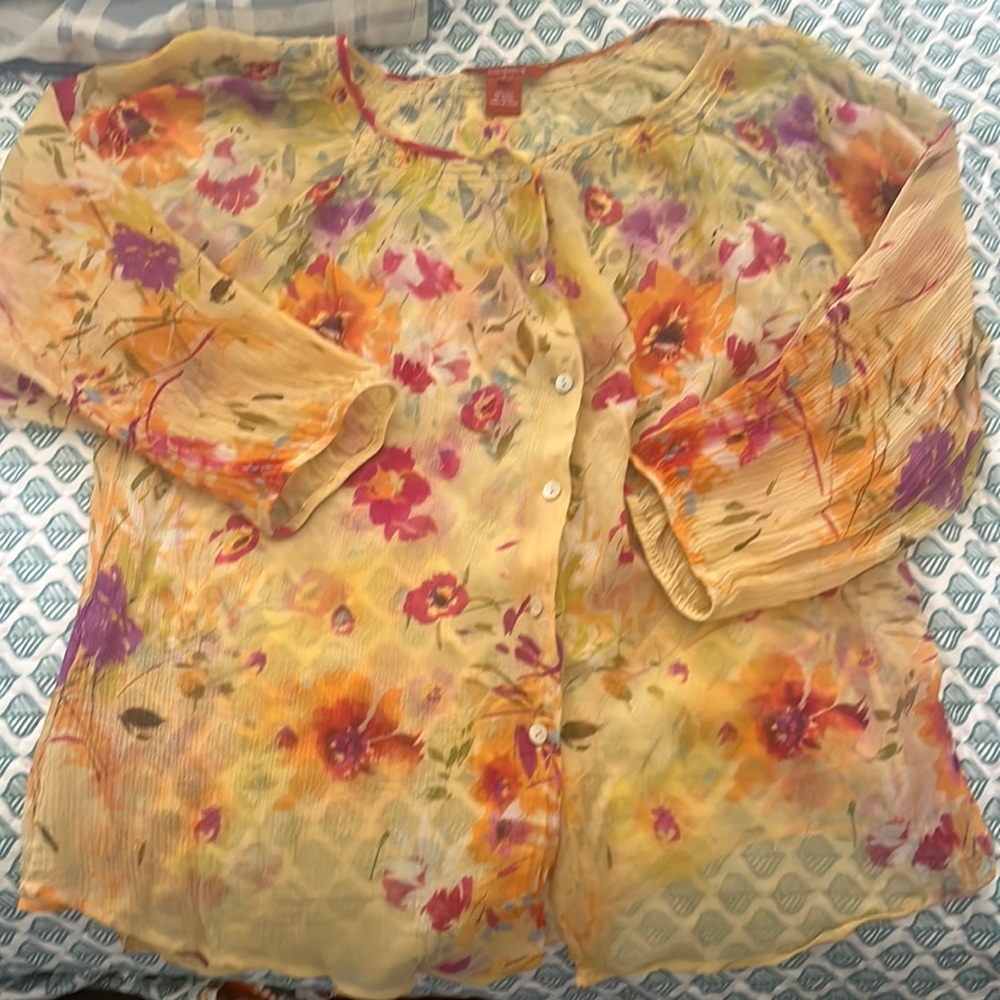 Sundance sheer floral top size large